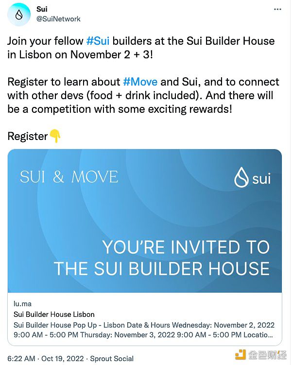 Sui将于11月2日至3日在里斯本举行Sui Builder House,目前已开放注册-第1张图片-欧意下载 Sui将于11月2日至3日在里斯本举行Sui Builder House,目前已开放注册-第1张图片-欧意下载
