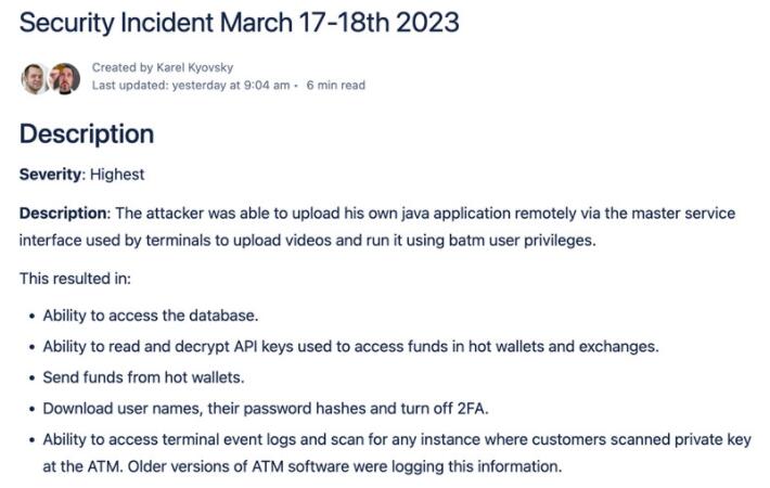 最大比特币ATM制造商被黑！GeneralBytes被盗150万美元BTC2