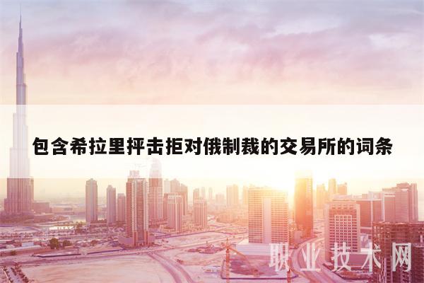 包含希拉里抨击拒对俄制裁的交易所的词条-第1张图片-欧意下载