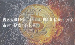 盘后大涨18%！Meta回购400亿美元 元宇宙去年烧掉137亿美元