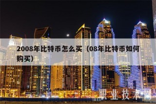 2008年比特币怎么买（08年比特币如何购买